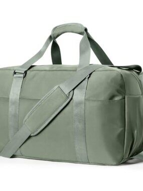 Nylon Travel Duffel Bag with Shoe Compartment, Weekender Overnight Carry On